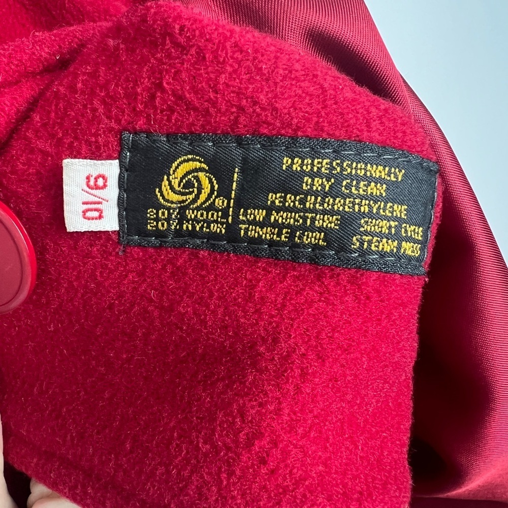 Vintage Forecaster Of Boston Red Wool Blend Double Breasted Mid Length Coat 9/10 - Picture 8 of 8